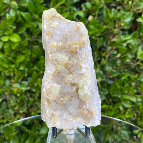 348g 12x7x5cm White Quartz with Green Prehnite from Yunan, China