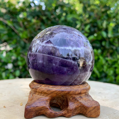 364g 6x6x6cm Purple Banded Chevron Amethyst Sphere from South Africa
