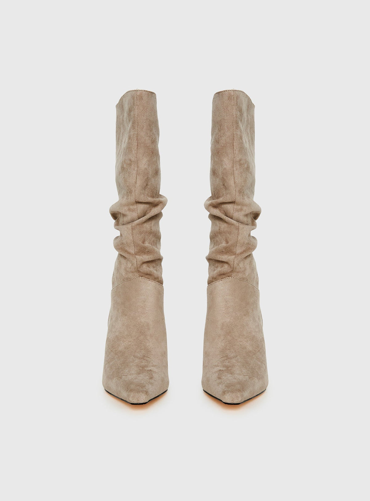 Such A Charmer Faux Suede Scrunch Boot Taupe