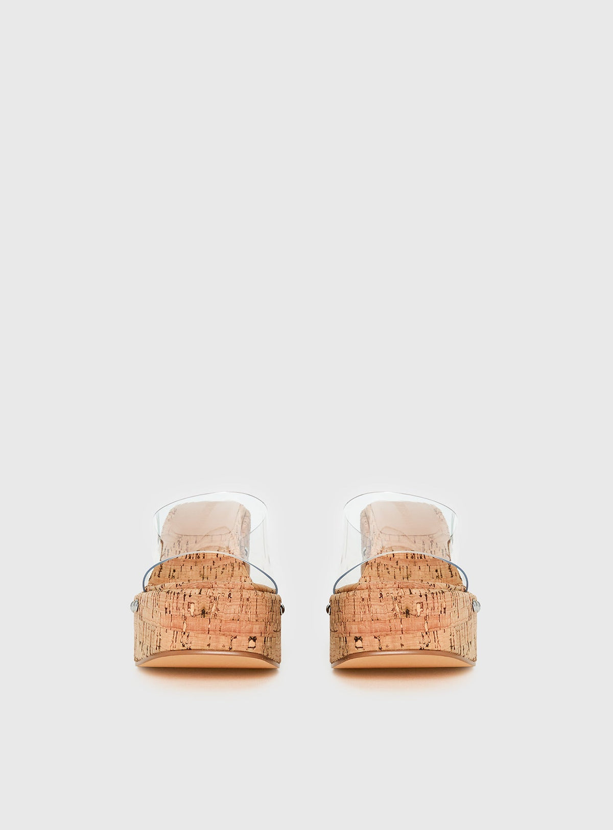 Pale Moonlight Platform Heels Cork / Clear
