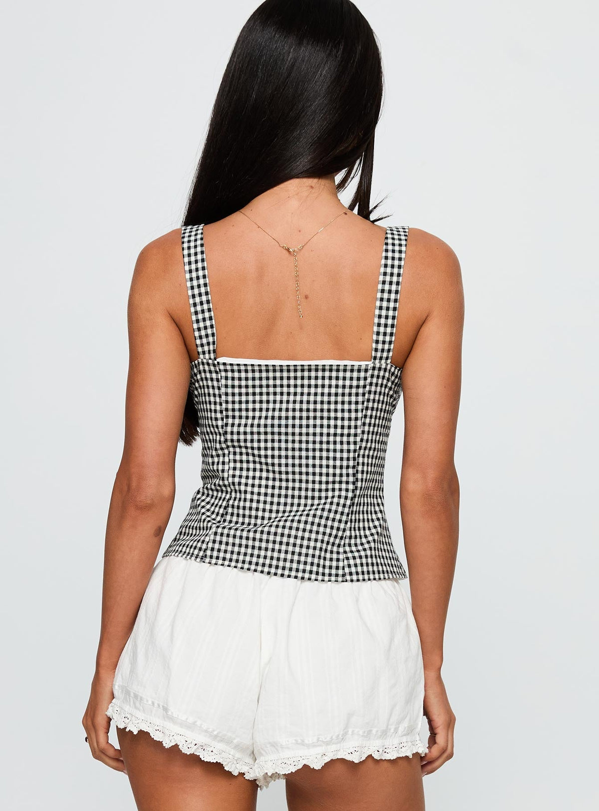 Modern Girl Top Black Gingham