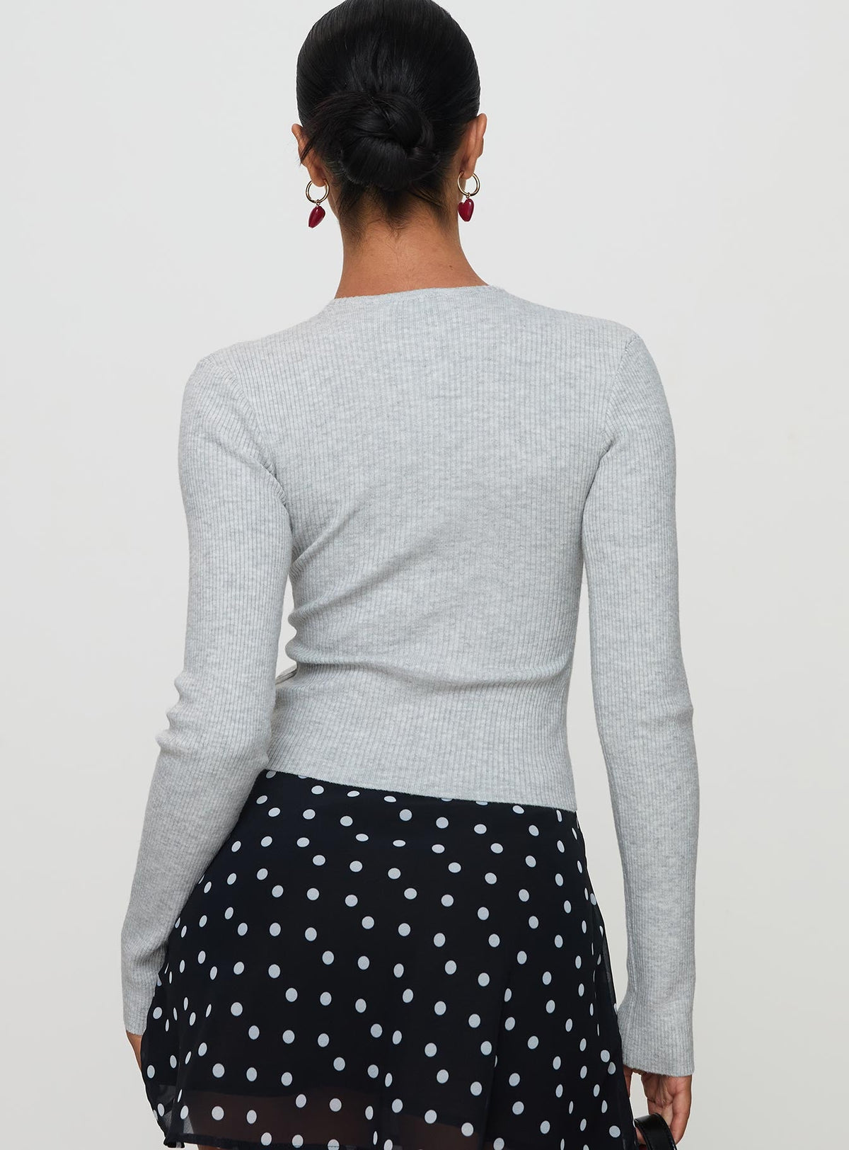 Suzu Long Sleeve Knit Top Grey