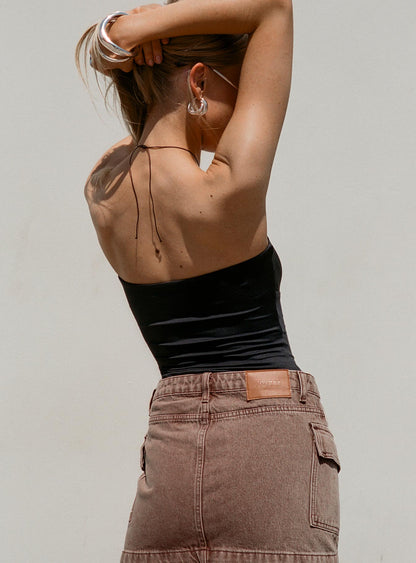 Turlock Cut Out Strapless Top Black