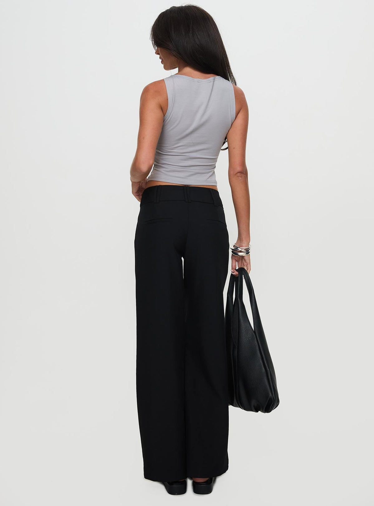 Two Lovers Low Rise Pants Black Tall