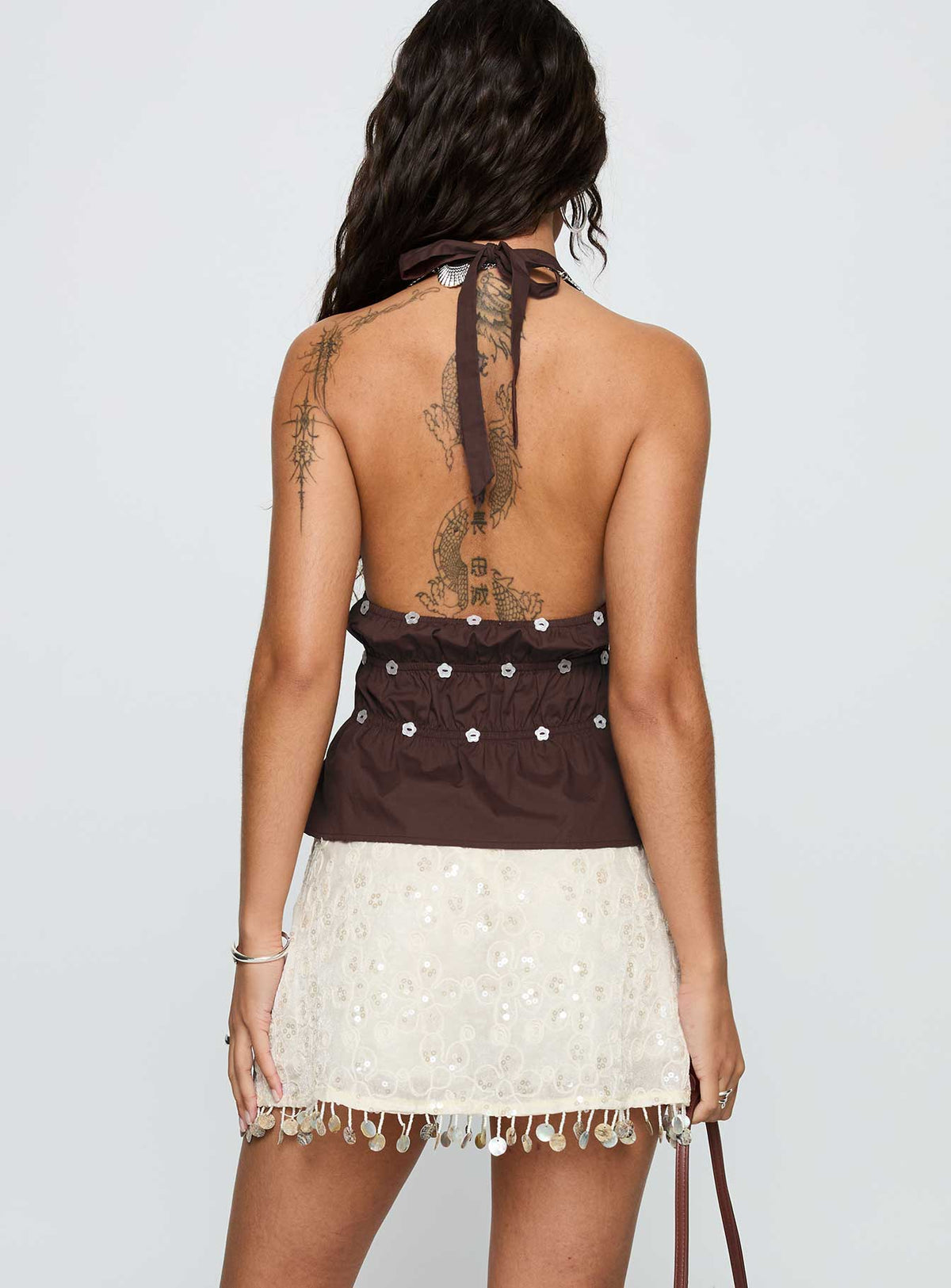 We Made It Sequin Skort Cream