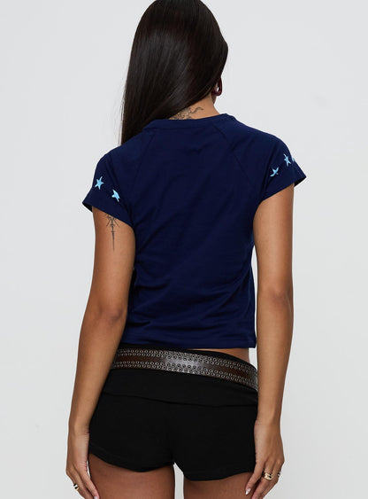 Perfect 10 Graphic Top Blue