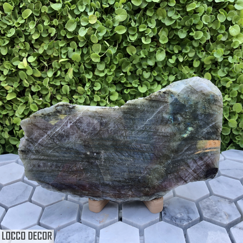 417g 4x9x13cm Rainbow Labradorite Side Polished from Mexico