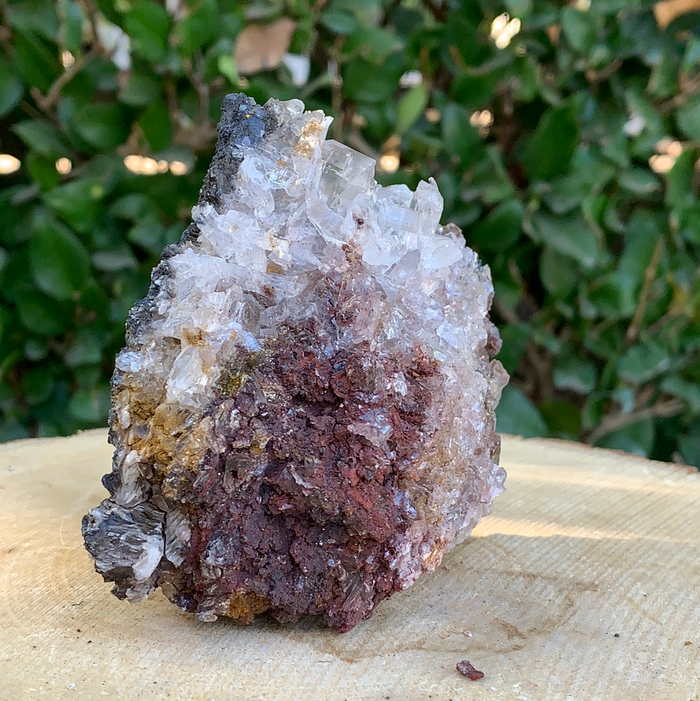 440g 11x10x7cm White Selenite on Matrix from Morocco