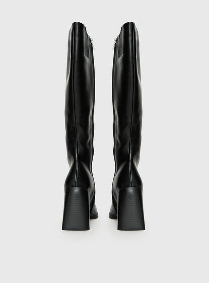 Renzo Knee High Boots Black