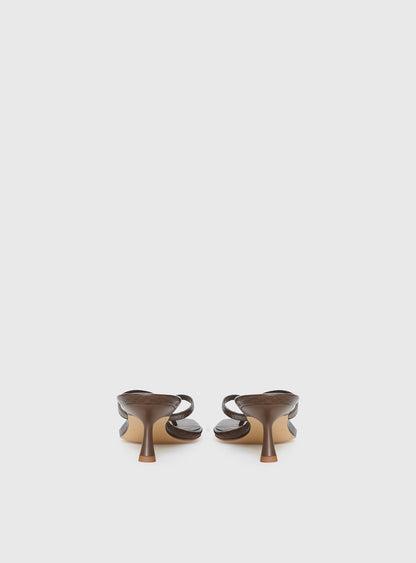So Exclusive Snake Thong Heels Brown