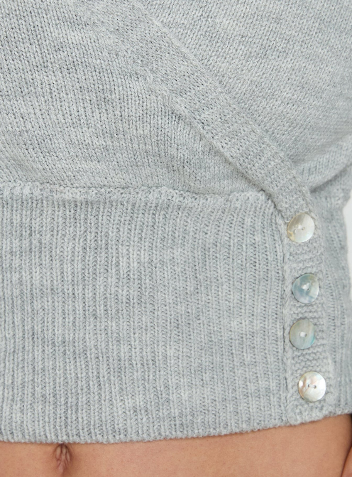 Odeline Wrap Knit Jumper Grey Marle