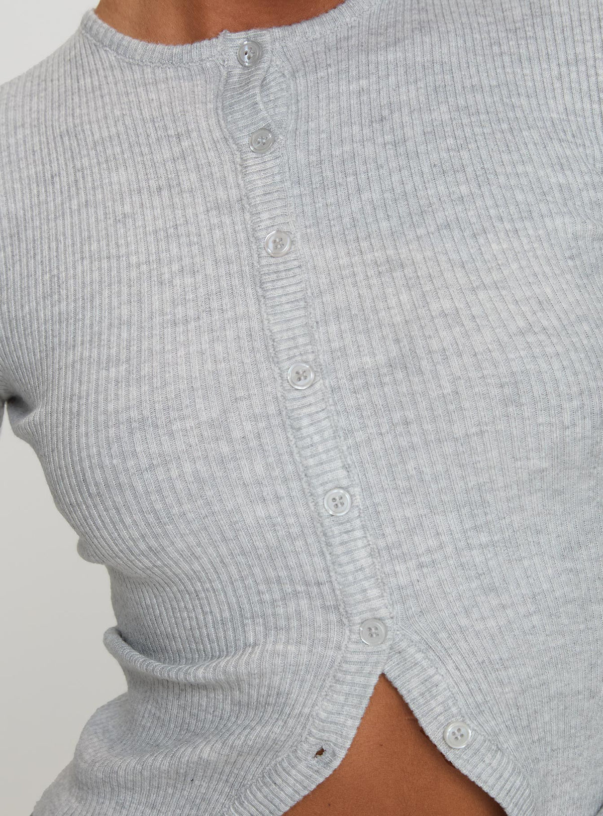 Suzu Long Sleeve Knit Top Grey
