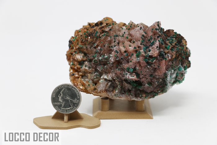559g 4x11x9cm Brown Rosasite Dolomite Selenite from Morocco