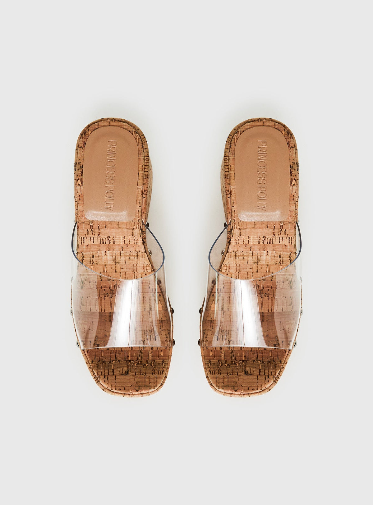 Pale Moonlight Platform Heels Cork / Clear