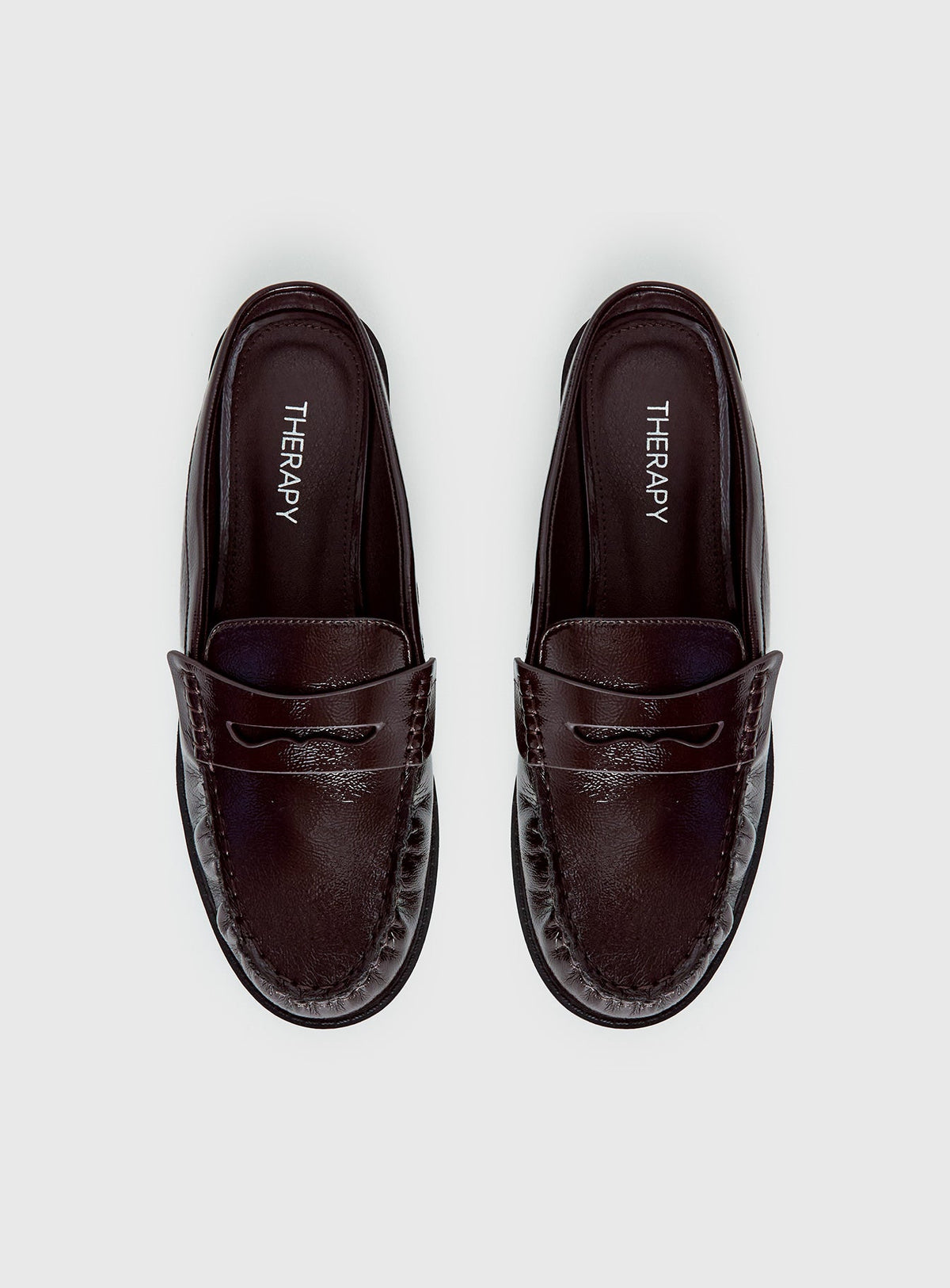 Therapy Atticus Faux Leather Slip On Loafers Cherry