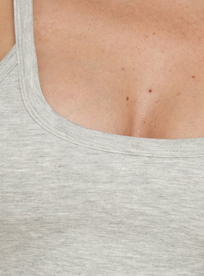Dynah Cinched Tipping Tank Top Grey Marle / Blue