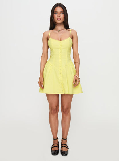 Toulouse Mini Dress Lemon
