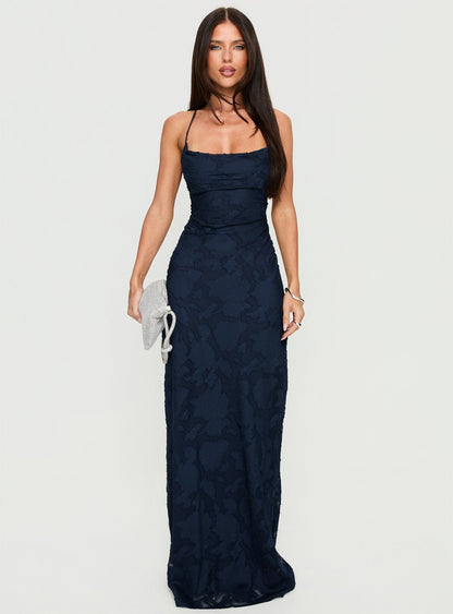 Celena Maxi Dress Navy Burnout