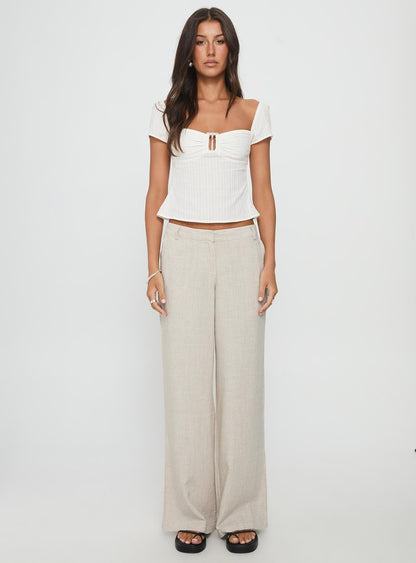 Isabetta Short Sleeve Top White