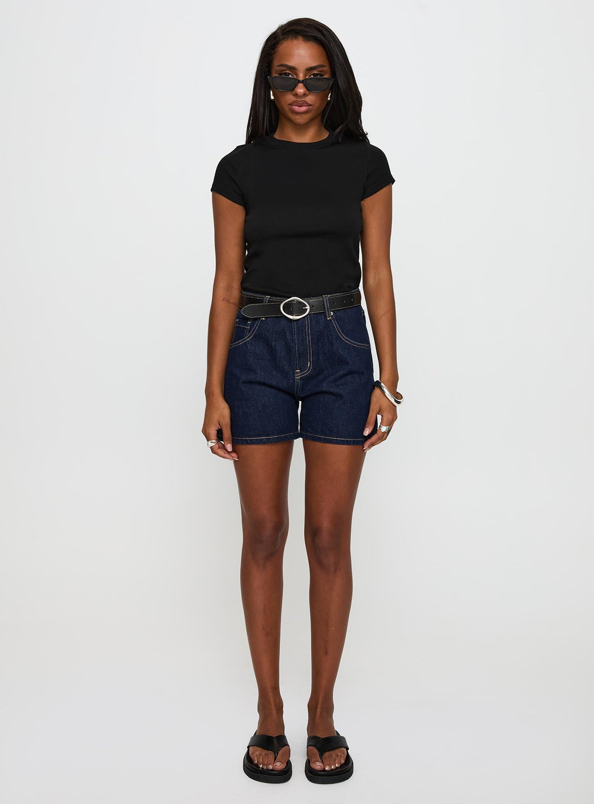 Saldana Shorts Dark Blue Denim