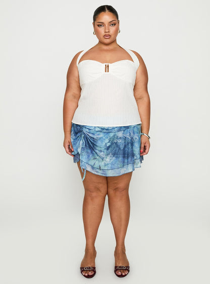 Isabetta Halter Top White Curve