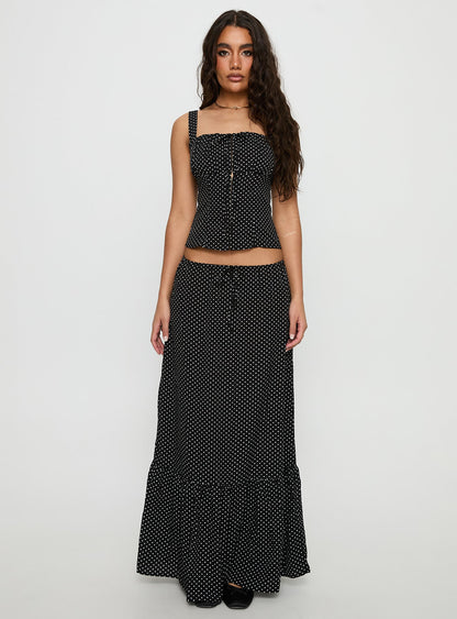 Modern Girl Top Black Polka