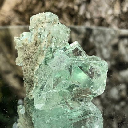 60g 5x4x3cm Glass Green and Clear Fluorite from Xianghualing,Hunan,CHINA