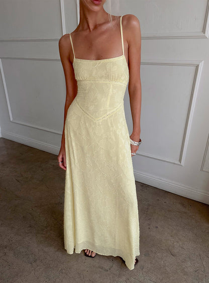 South Of France Maxi Dress Yellow
