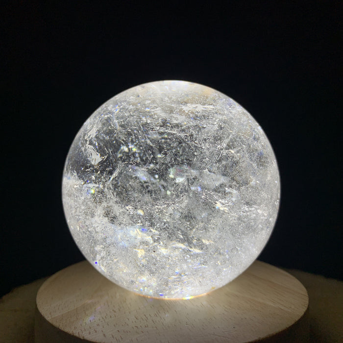 700g 8x8x8cm White Clear Quartz Sphere from China