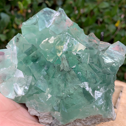 750g 12x11x7cm Clear Yaogangxian Fluorite from China