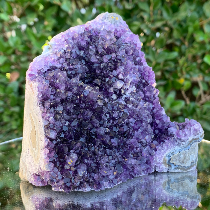 938g 10x9x9cm Purple Amethyst Cluster Cutbase Grade A from Uruguay
