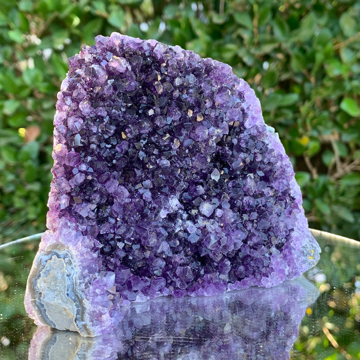938g 10x9x9cm Purple Amethyst Cluster Cutbase Grade A from Uruguay