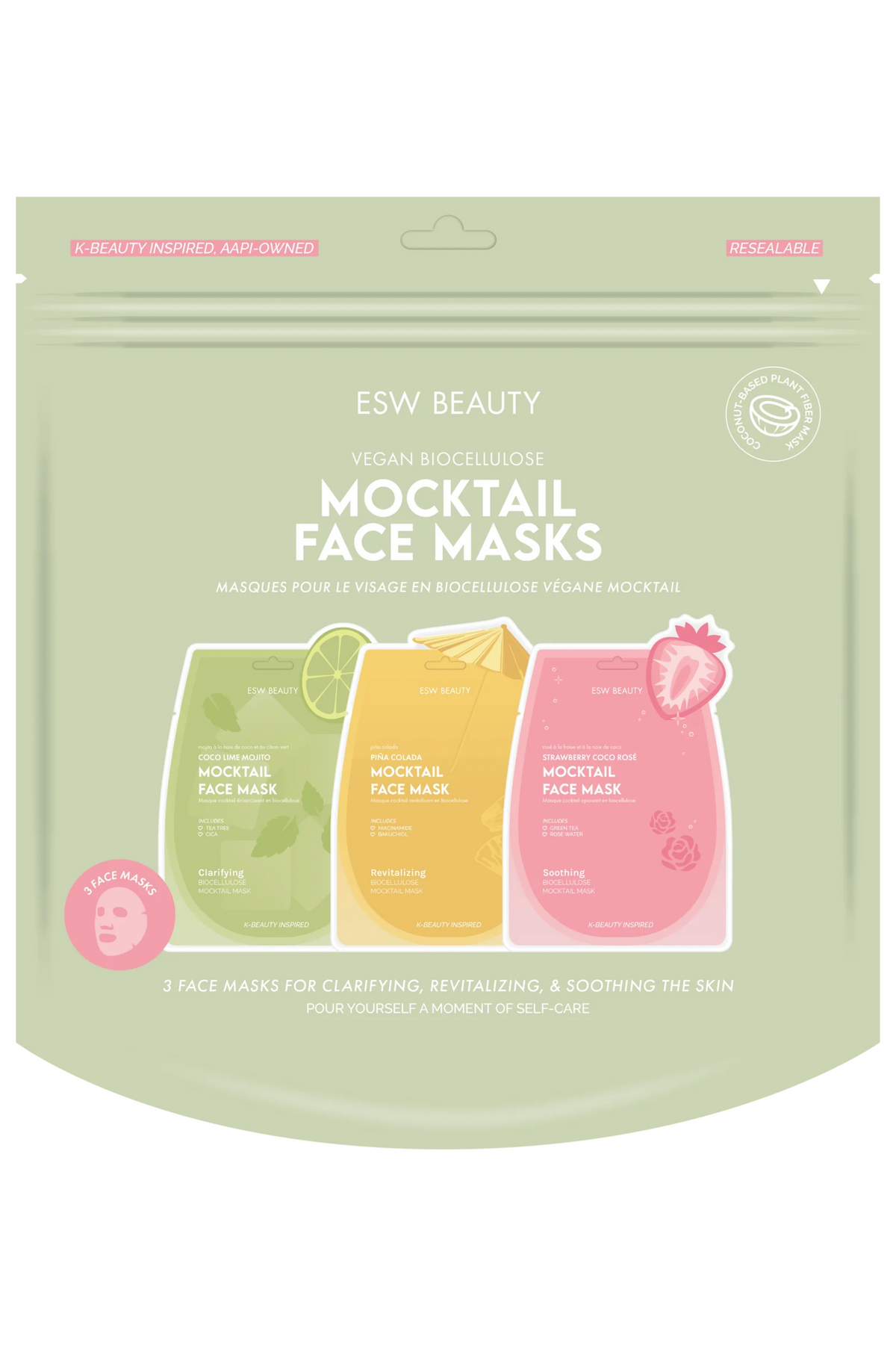 ESW BEAUTY - Mocktail Biocellulose Face Mask Set