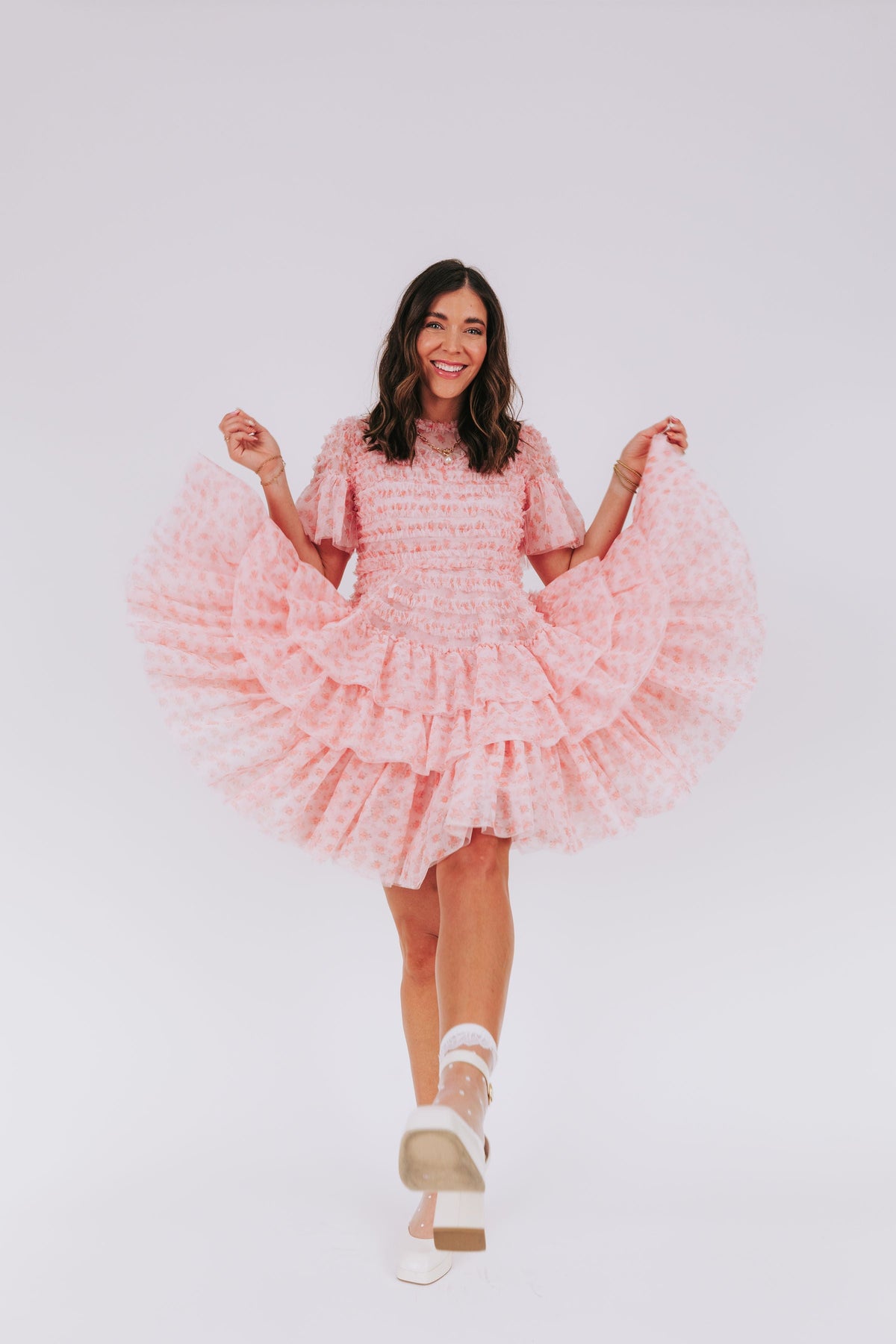 EXCLUSIVE - Cherry Blossom Ripple Dress