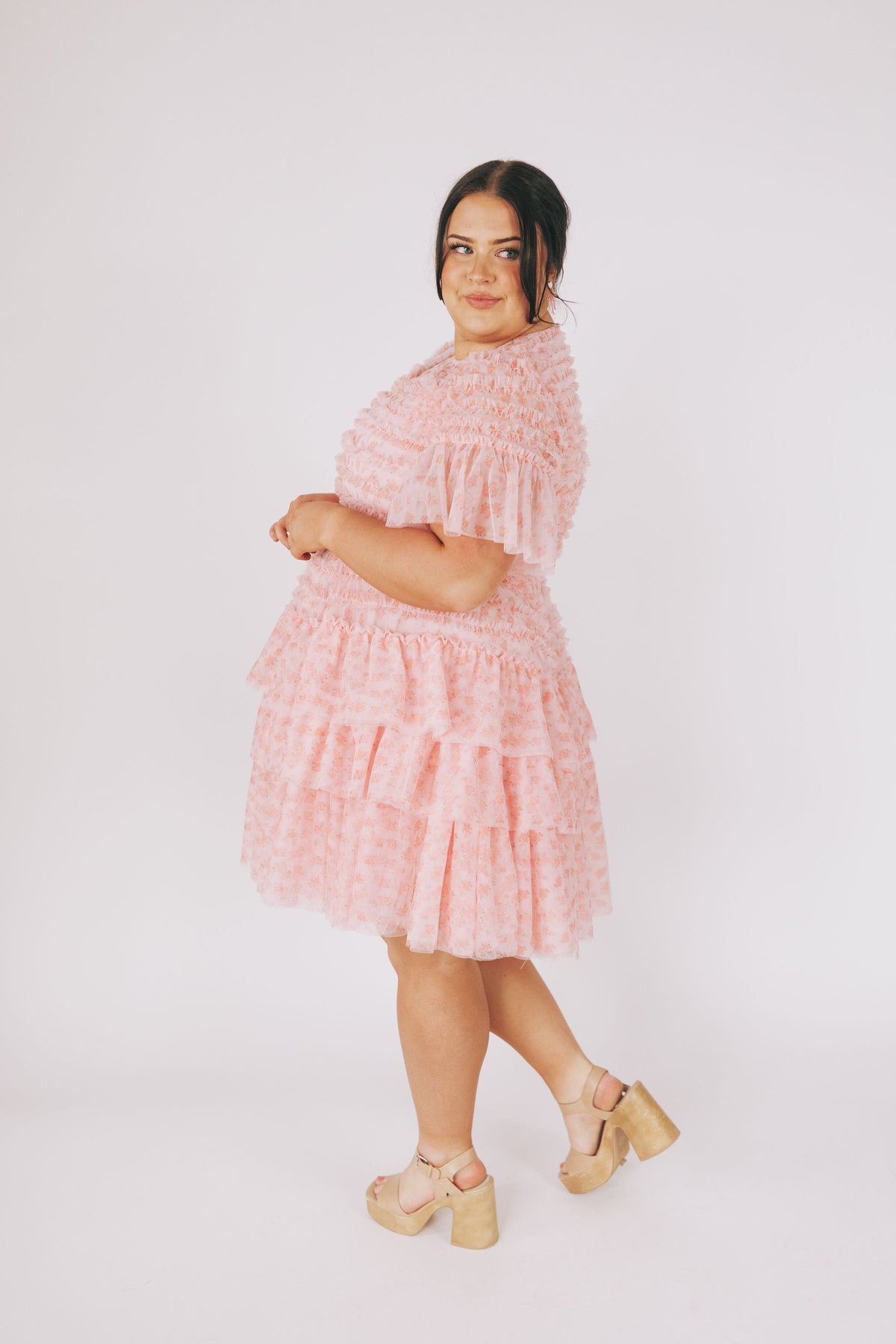 EXCLUSIVE - Cherry Blossom Ripple Dress