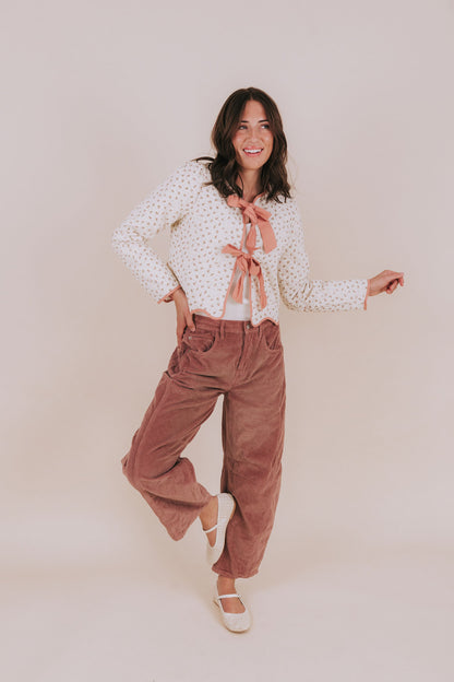 FREE PEOPLE - Good Luck Mid-Rise Cord Barrel Jeans