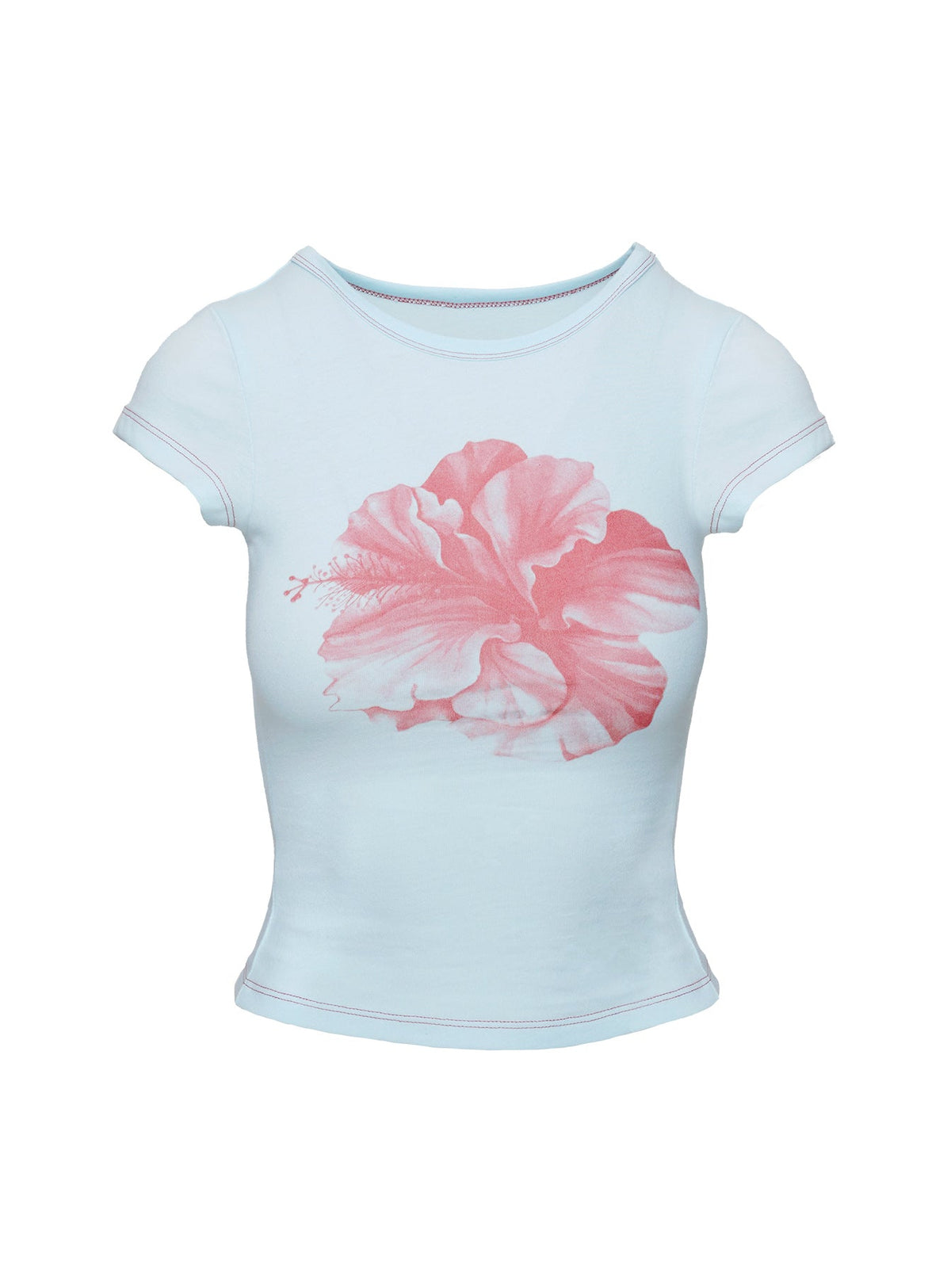 Owenz Hibiscus Baby Tee Blue