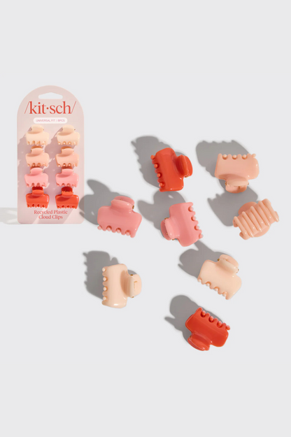 KITSCH - Recycled Mini Cloud Clips 8pc Set - Assorted Cherry Blossom