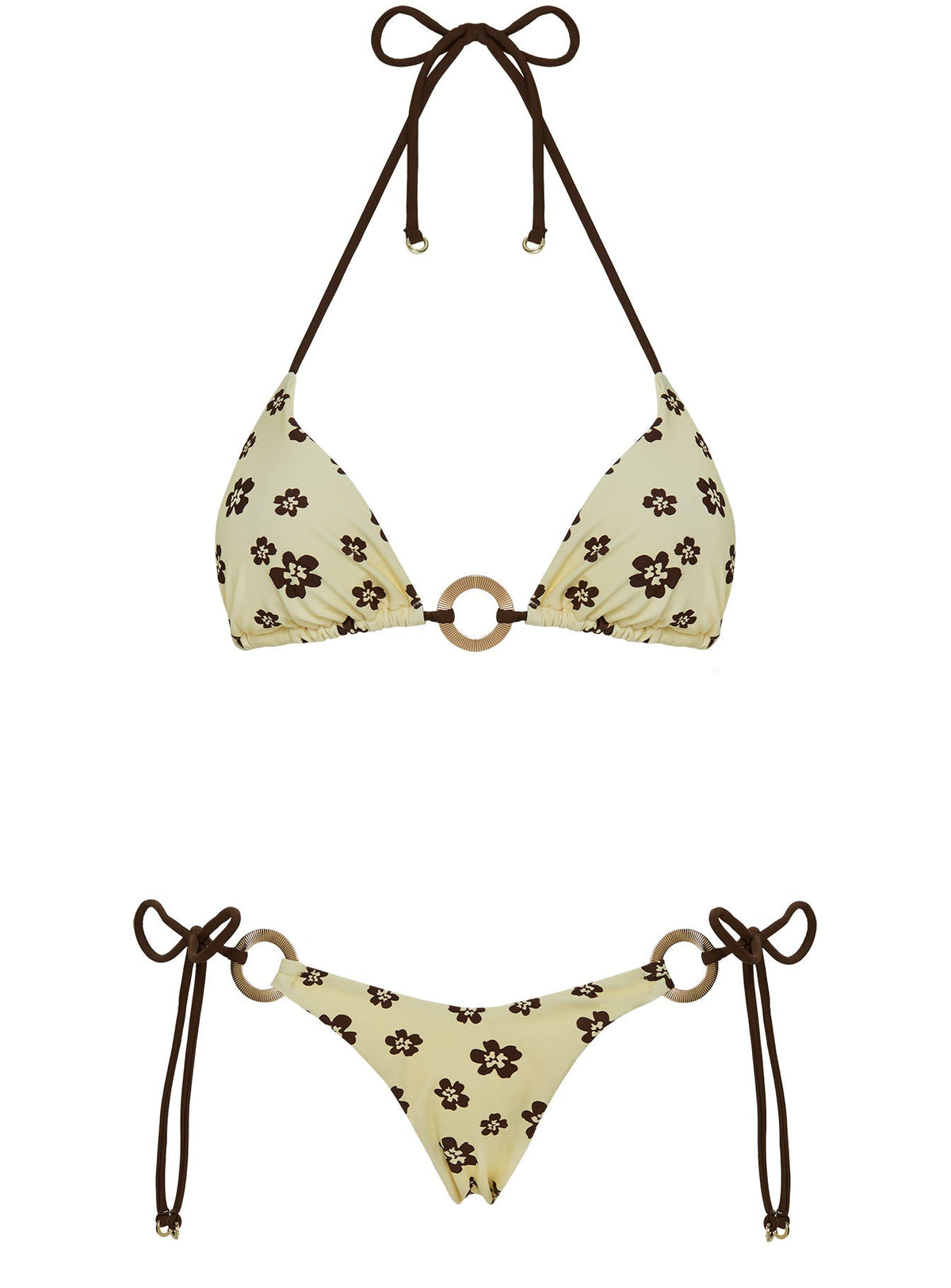 Sunburner Tie Side Bikini Bottoms Yellow / Brown