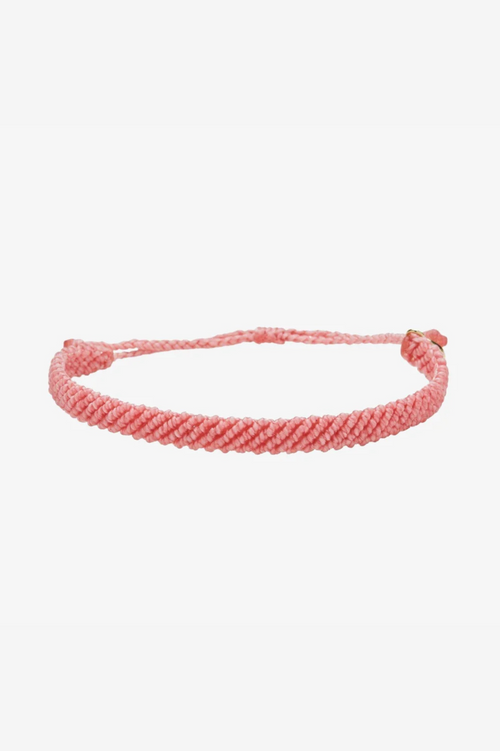 PURA VIDA - Half Flat Woven Bracelet - Parfait Pink