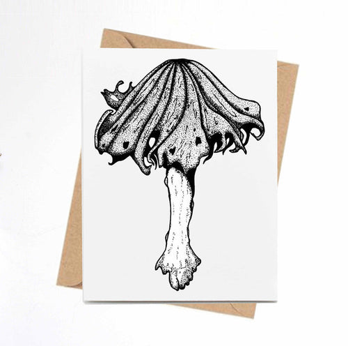 PinkPolish Design Note Cards "Alcohol Inky Mushroom" Handmade Notecard
