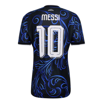 adidas Argentina 26 Away Authentic Messi Jersey | Black/Lucid Blue | Men's