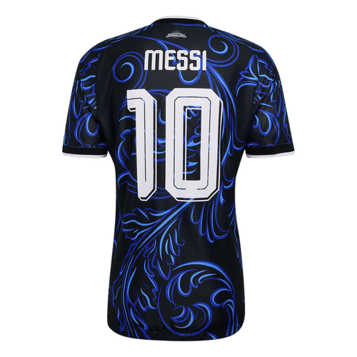 adidas Argentina 26 Away Authentic Messi Jersey | Black/Lucid Blue | Men's