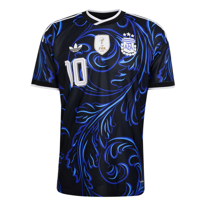 adidas Argentina 26 Away Authentic Messi Jersey | Black/Lucid Blue | Men's