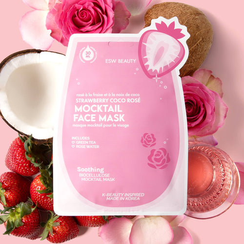 ESW BEAUTY - Strawberry Coco Rosé Soothing Biocellulose Mocktail Mask