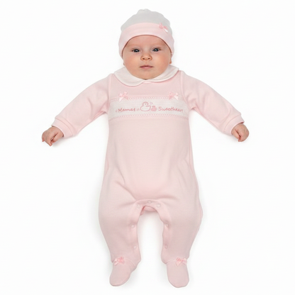 Baby Girls All in One with Hat - Mama's Sweetheart (NB-6 Months) (PK6) Bis-2120-6069