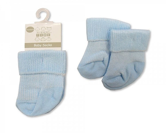 Baby Roll Over Socks - Sky (PK12) Bw-61-2161S