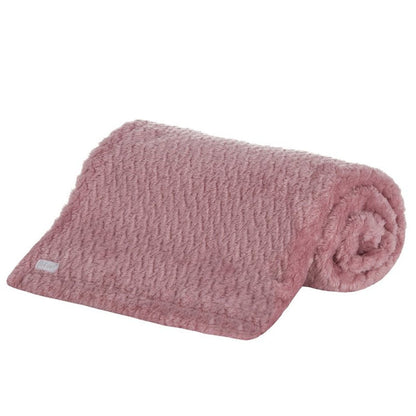 BABY TEXTURED PLUSH BLANKET-DUSKY PINK (75 x 90 cm) (PK6) 19C249