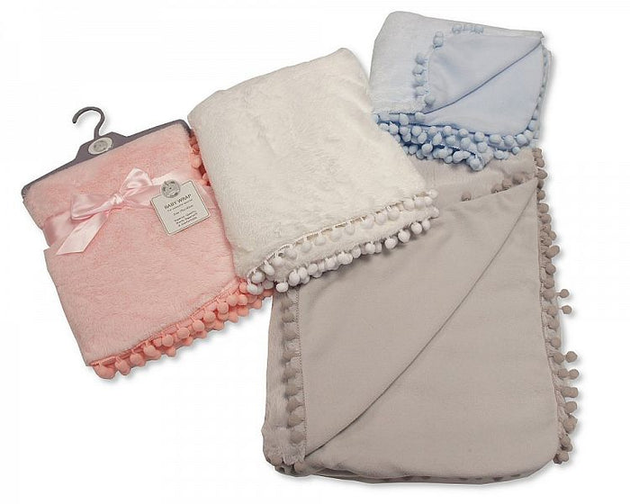 Baby Wrap with Pom-Pom Edge (75x100cm) BW-112-1004