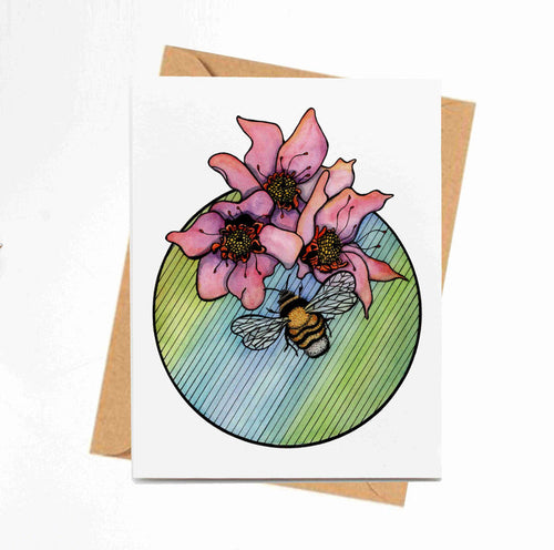 PinkPolish Design Note Cards "Bumble" Handmade Notecard